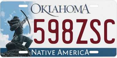 OK license plate 598ZSC