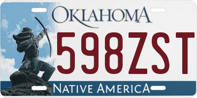 OK license plate 598ZST
