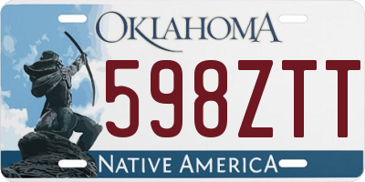 OK license plate 598ZTT