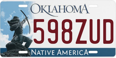 OK license plate 598ZUD