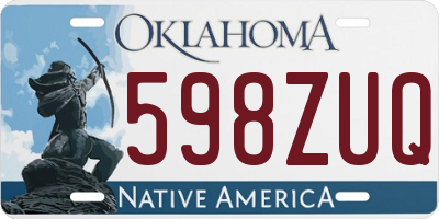 OK license plate 598ZUQ