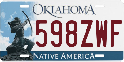 OK license plate 598ZWF