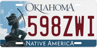 OK license plate 598ZWI