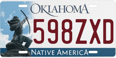 OK license plate 598ZXD