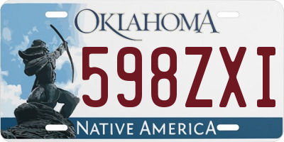 OK license plate 598ZXI