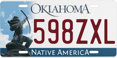 OK license plate 598ZXL