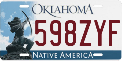 OK license plate 598ZYF