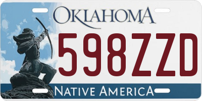 OK license plate 598ZZD