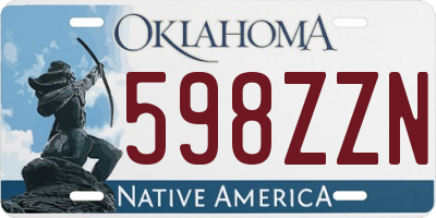 OK license plate 598ZZN