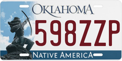 OK license plate 598ZZP