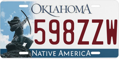 OK license plate 598ZZW