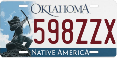 OK license plate 598ZZX