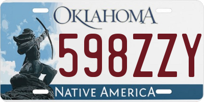 OK license plate 598ZZY