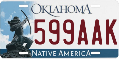 OK license plate 599AAK