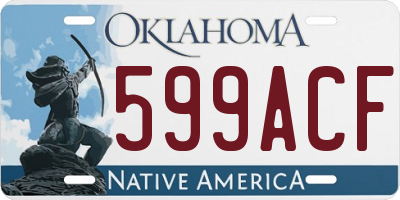 OK license plate 599ACF