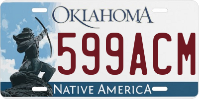 OK license plate 599ACM
