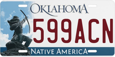OK license plate 599ACN