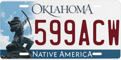 OK license plate 599ACW