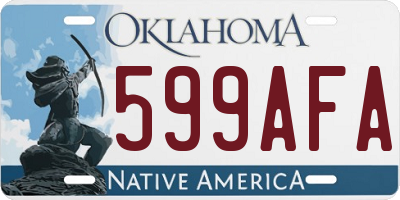 OK license plate 599AFA