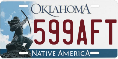 OK license plate 599AFT