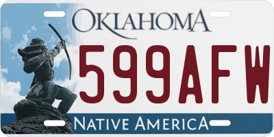 OK license plate 599AFW