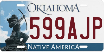OK license plate 599AJP