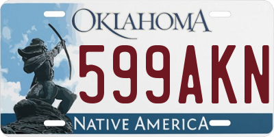 OK license plate 599AKN