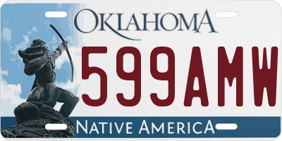 OK license plate 599AMW