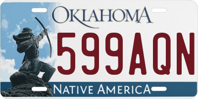 OK license plate 599AQN