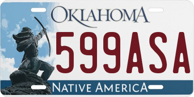 OK license plate 599ASA