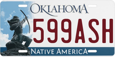 OK license plate 599ASH