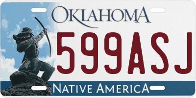 OK license plate 599ASJ