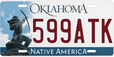 OK license plate 599ATK