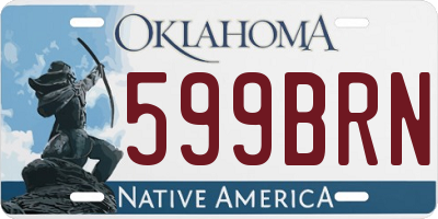 OK license plate 599BRN
