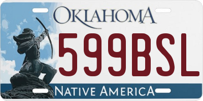 OK license plate 599BSL