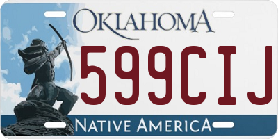 OK license plate 599CIJ