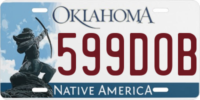 OK license plate 599DOB