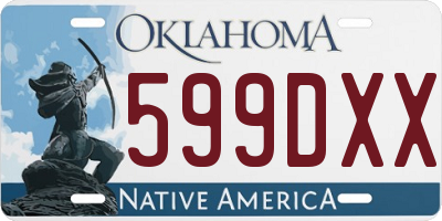 OK license plate 599DXX