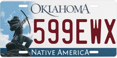 OK license plate 599EWX