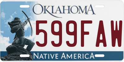 OK license plate 599FAW