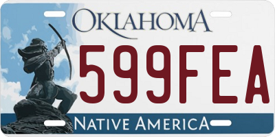 OK license plate 599FEA