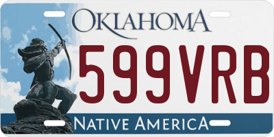 OK license plate 599VRB