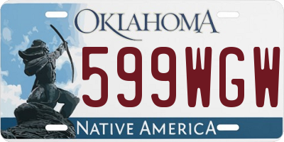 OK license plate 599WGW