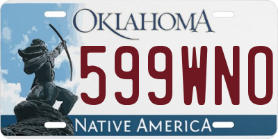 OK license plate 599WNO