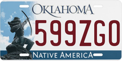 OK license plate 599ZGO