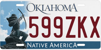 OK license plate 599ZKX