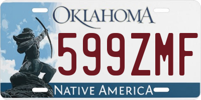 OK license plate 599ZMF