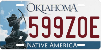 OK license plate 599ZOE