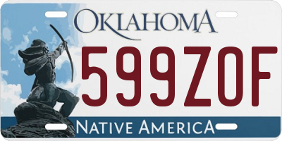 OK license plate 599ZOF