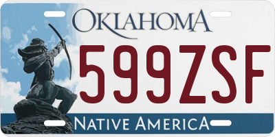 OK license plate 599ZSF